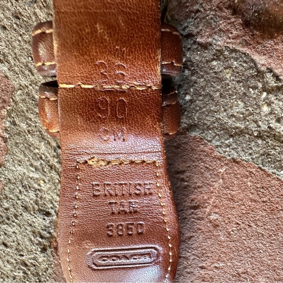 Vintage Coach Men's British Tan 3850 Braided Woven Leather Belt size 36 90cm - Picture 5 of 15